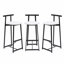Ensemble de 3 tabourets de bar avec dossier pour la salle à manger (noir et blanc) avec tabourets de bar et îlot de cuisine-1891195191-1891195210