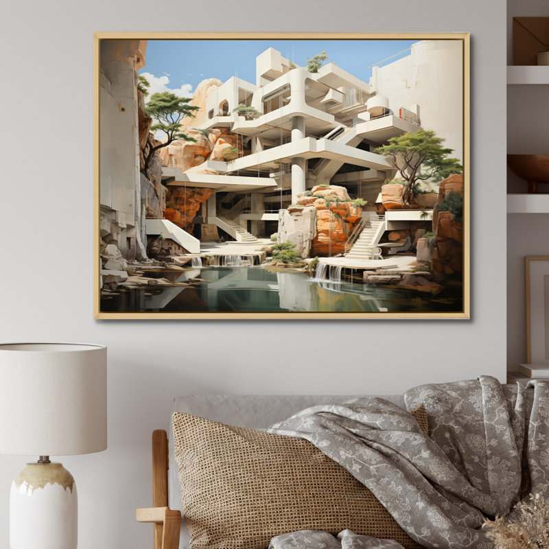 Dam Structural Symphony Architectural - Dams Canvas Prints, Cadre naturel flottant, H 24 po x l 32 po x P 1 po