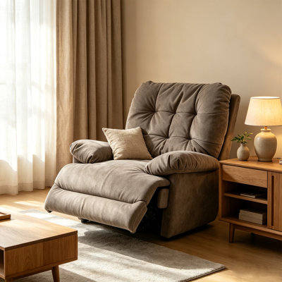 Fauteuil inclinable moderne en similicuir taupe