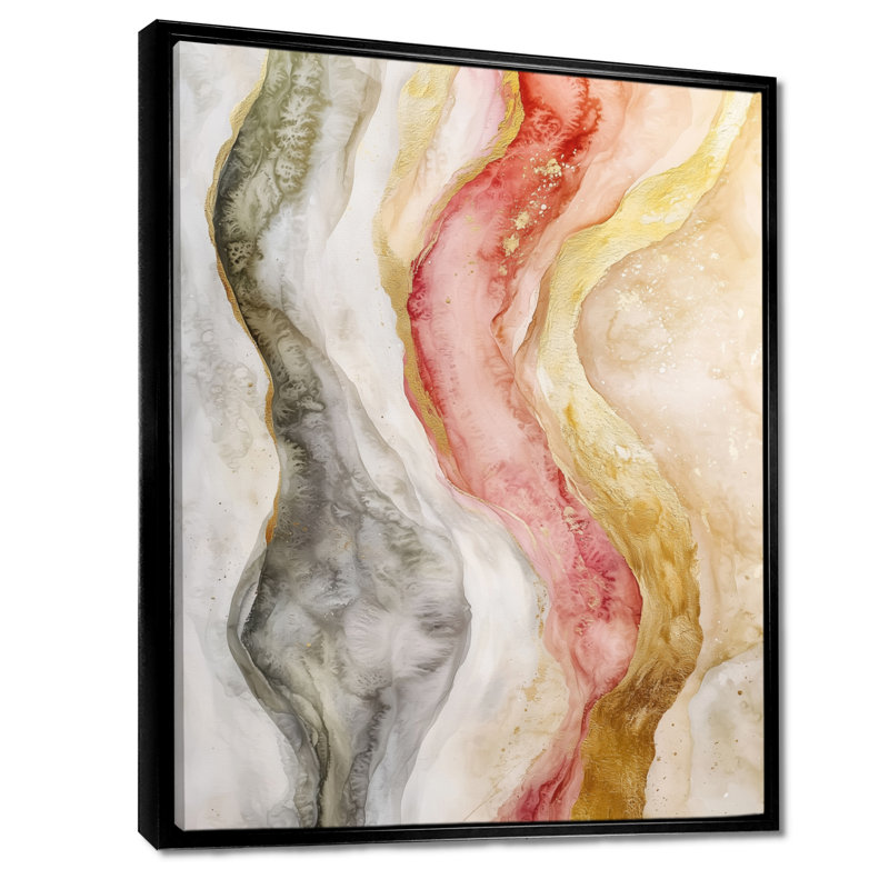 Opérette balance céleste rose du Sinaï marbre marbre II - reproductions encadrées transitionnelles, Noir, H 20 po x l 12 po