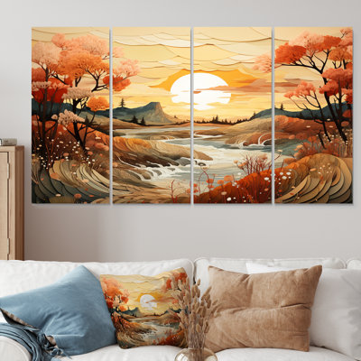 «Ciotti - Forest and River», art mural 4 pièces