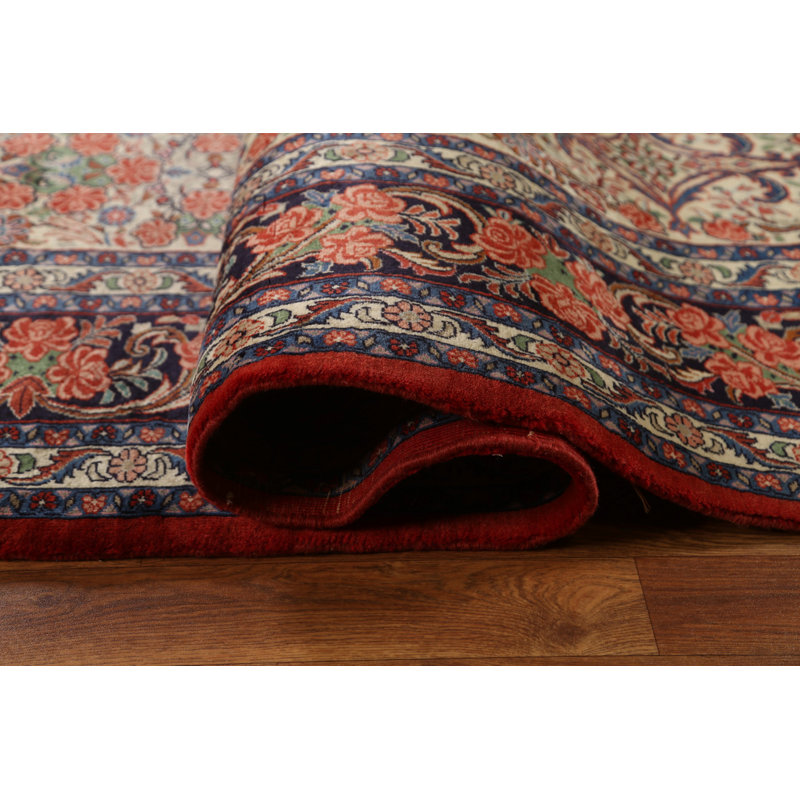 Tapis persan à motif de teinture végétale 9 pi x 12 pi