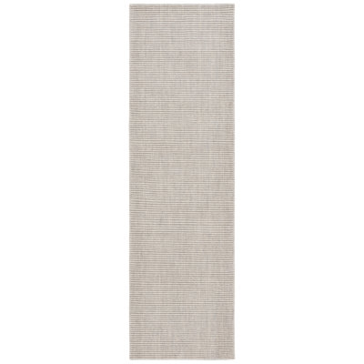 Audree Hand Loomed Wool/Cotton Striped Rug in Light Gray