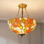 3-Light Tiffany Style Sunflower Chandelier With E26 Bulb