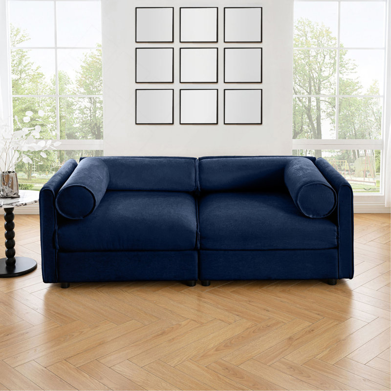 Élégant canapé 2 places en chenille avec siège de rangement, dossier cylindrique et accoudoirs, causeuse moderne en tissu avec espace de rangement caché