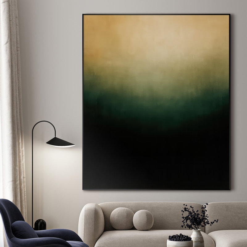 Très grande reproduction d'art sur toile - Golden to Emerald, H 72 po x l 60 po