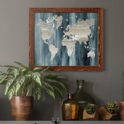 " Navy World Map " Print