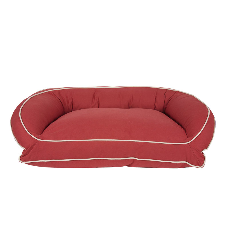 Classic Canvas Bolster with Contrast Cording, Large (48" W x 36" D x 14.5" H), Red
