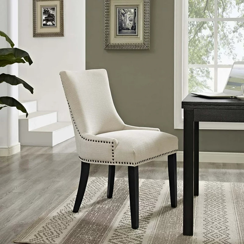 Modway Porch & Den Helen Fabric Upholstered Dining Chair (Single Chair), Beige Polyester Blend
