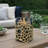 Brian Candle Holder, Honey Comb Gold  Frame, Black Glass 11 Inch