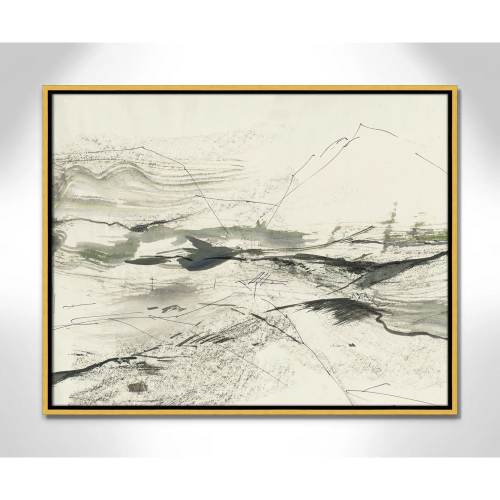 Green Sketches Print by PI Studio, 23.5" H x 29.5" W x 2" D, Gold Floater Framed, No Mat