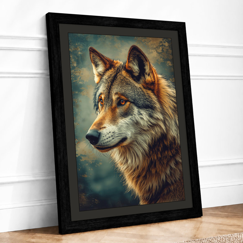 Wolf In Profile Boho - Print, Black, A4 - 29.7 x 21.0 cm