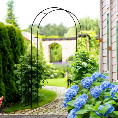Arche de jardin en métal 7,5 'avec barrière Outsunny