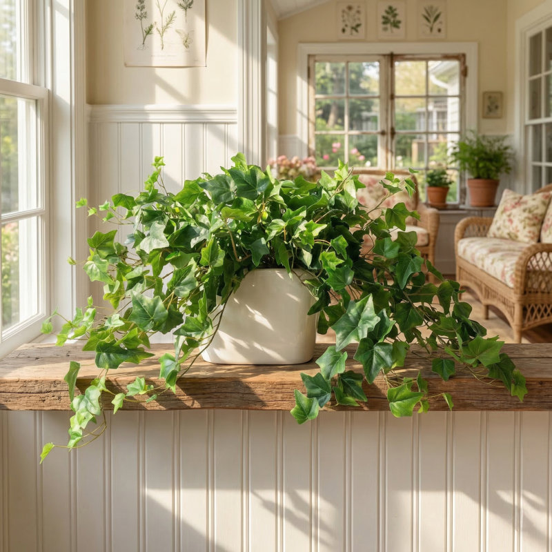 Ivy Bunches in a Ceramic Vase