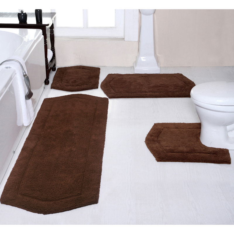 Ensemble de tapis pour salle de bain 4 pièces Morissette, Chocolat