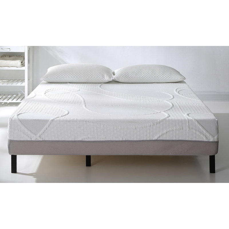 Grand matelas en mousse viscoélastique blanche de 12 pouces avec technologie thé et charbon, confort, mousse double couche, rouleau d'emballage comprimé