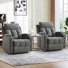 83cm Wide Modern Minimalist Upholstered Manual Recliner with Cup Holder