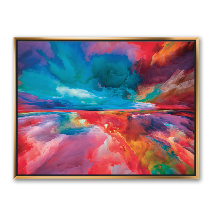 «Horizon», impression sur toile, Toile encadrée d'or, H 36 po x l 46 po x P 1,5 po