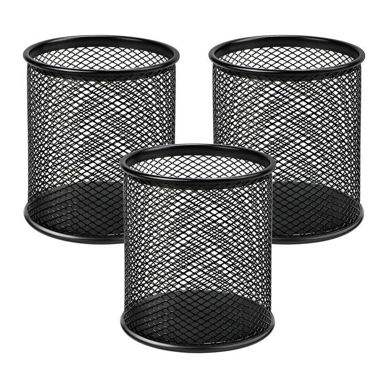 Inbox Zero Pen Holder for Desk, 3 Pack Pencil Holder, Premium Mesh ...