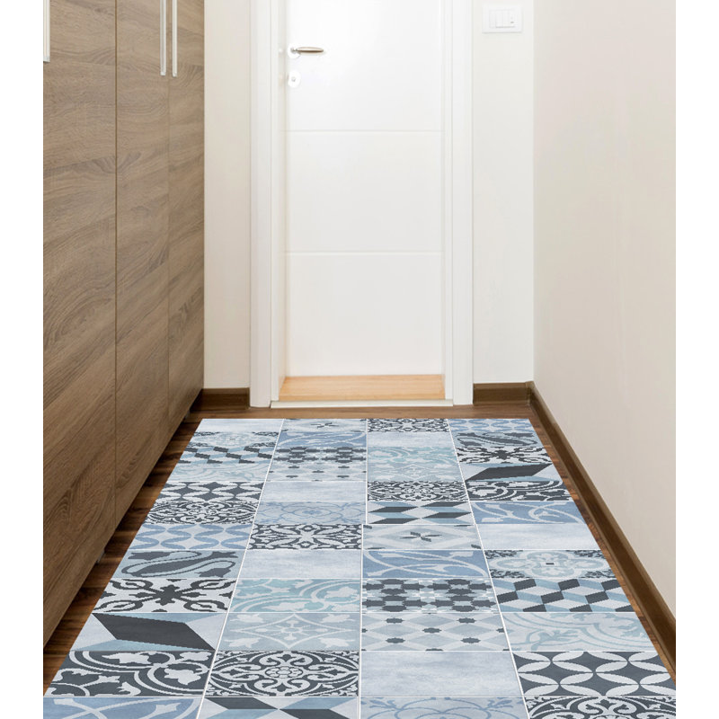 Scarlett Vinyl Machine Printed Area Rug, Rectangle 2'7.5" x 9'10.1"