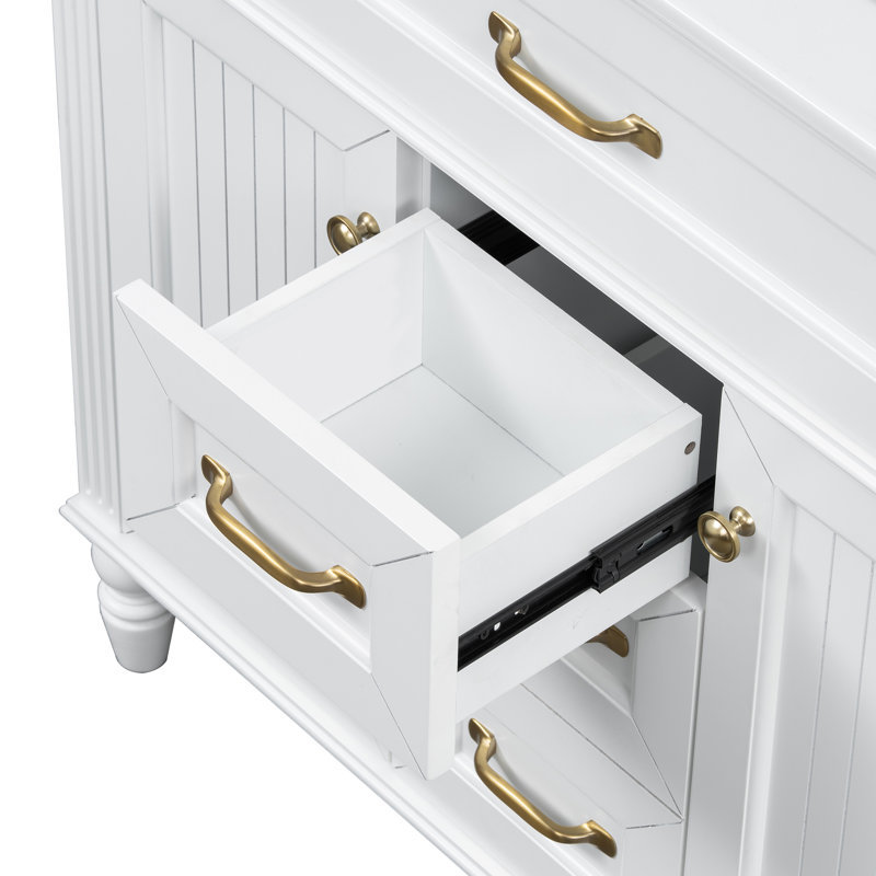Meuble-lavabo 36 po avec lavabo en céramique, Blanc