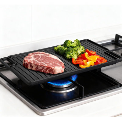 Cast Iron Grill & Griddle Pan
