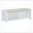 Distressed Shutter Storage Bench with Acacia Veneer for Retro Charm for Living Room, Entryway ()-328384141