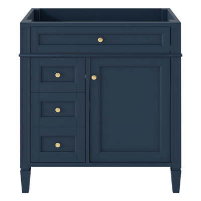 Meuble-lavabo de salle de bain de 30 po sans lavabo supérieur, armoire de rangement moderne avec 2 tiroirs et un tiroir rabattable (BASSIN INCLUS)