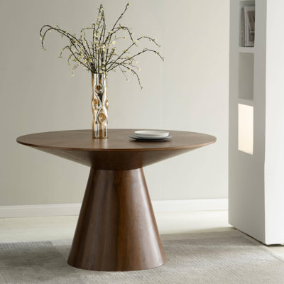 Kathaline 47" Round Dining Table With Ash Wood Veneer Top And Pedestal Base Kathaline Series