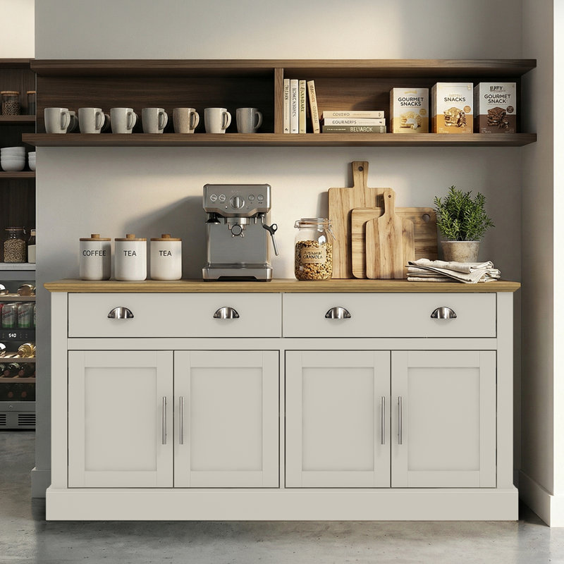 Sufy 4 Door 2 Drawer Sideboard, Gray