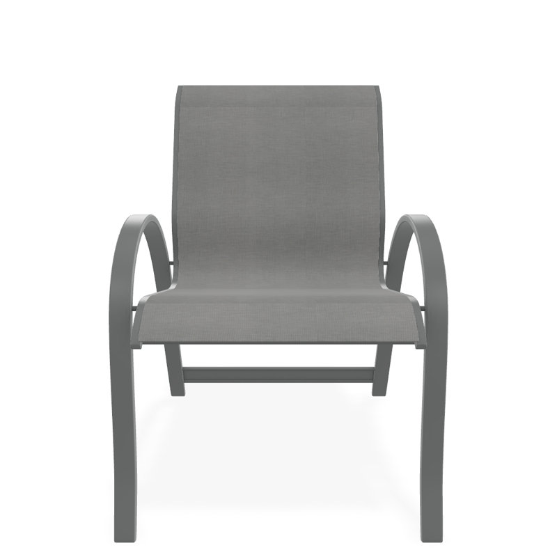 Aruba Stacking Patio Dining Armchair, White, Graphite