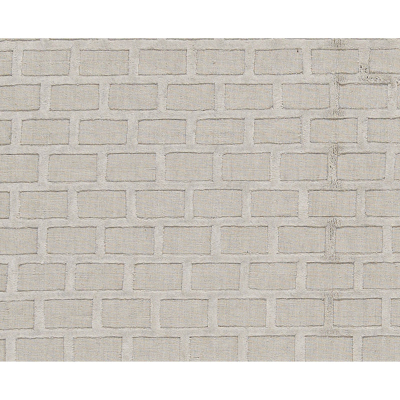 Wool Geometric Area Rug in Silver, Rectangle 6' x 8'11"