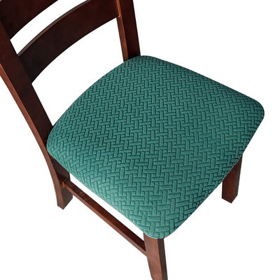 Dining Room Chair Seat Slipcovers, Kitchen Chair Covers, Set Of 4 (Teal)