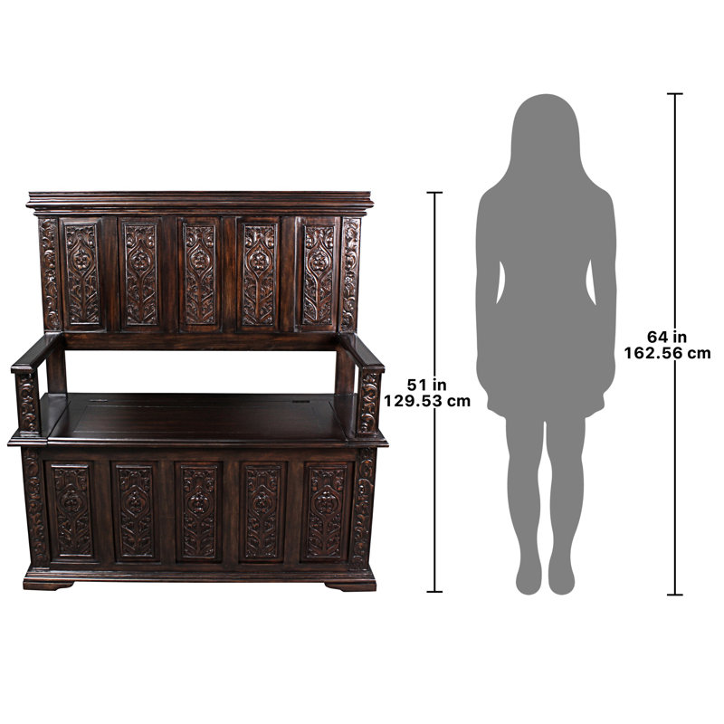 York Monastery Solid Wood Storage Bench