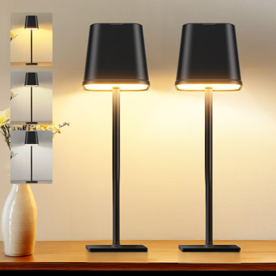 Cordless Table Lamp, 3 Color Stepless Dimming, Outdoor Led Lamps, For Dining Room
