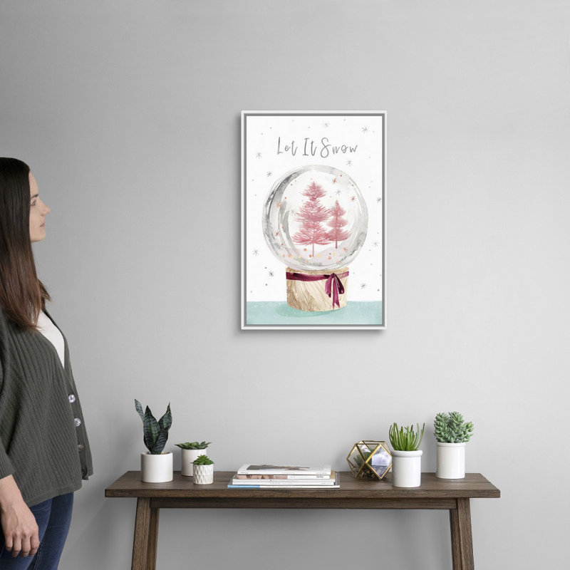 "Let It Snow I", reproduction d’art textuel sur toile, Cadre blanc, H 26 po x l 18 po x P 1,75 po