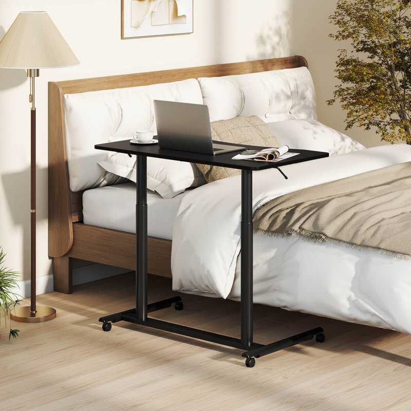 Bureau debout à hauteur ajustable Jamelia, Noir / noir