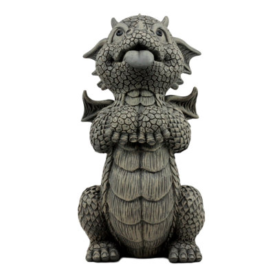 Pacific Giftware Garden Dragon Panting Dragon Display Decorative Accent Sculpture Stone Finish 