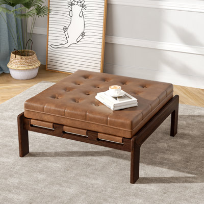 Jamir 34'' Tufted Upholstered Cocktail Ottoman