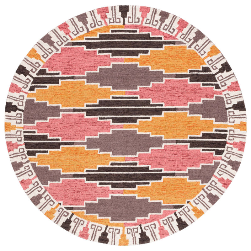 Tapis noir / rouille Rogan Drive 913, Rond 6 pi