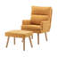 Chenille Upholstered Lounge Chair with Footstool-1301148292