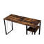 Bureau avec tablette à 2 niveaux et base ouverte en métal-625108807