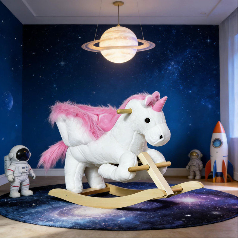 Jouet, cheval à bascule licorne