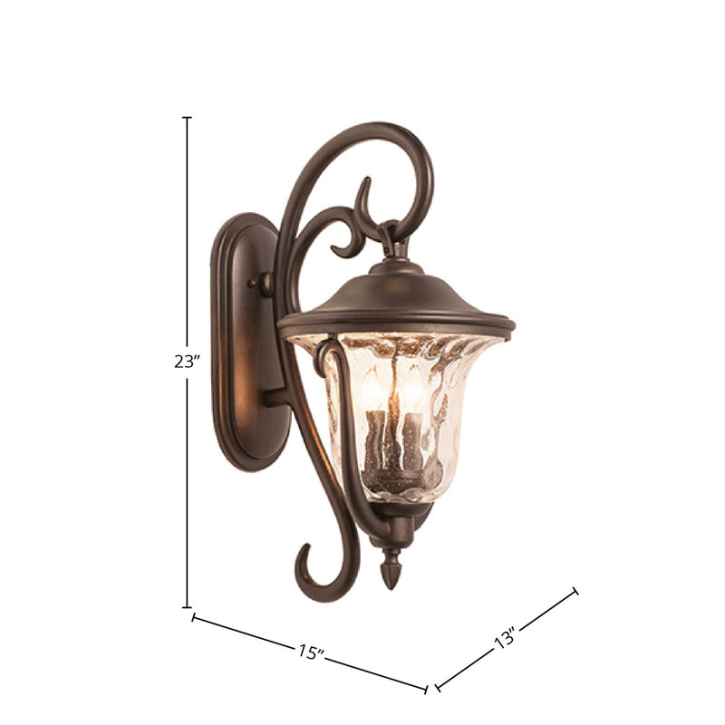 Applique murale d'extérieur en bronze bruni 3 LT Santa Barbara, Bronze brillant