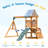 ROBUD Wooden Swing Set with Slide and 2 Swing(s)