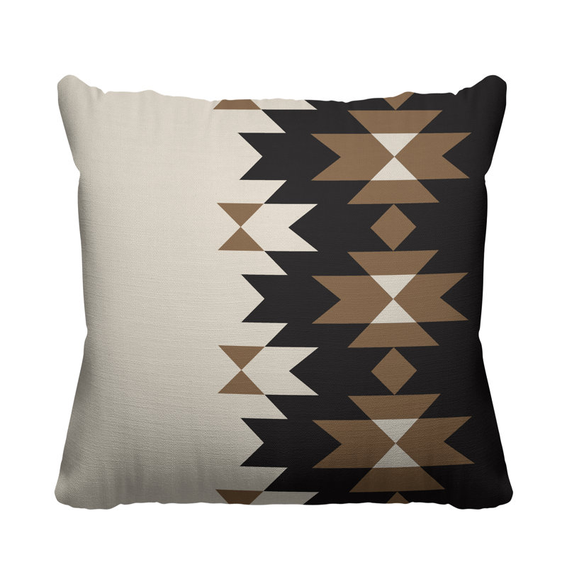 Coussin décoratif intérieur / extérieur Shako Southwestern, L 17 po x H 17 po, Beige
