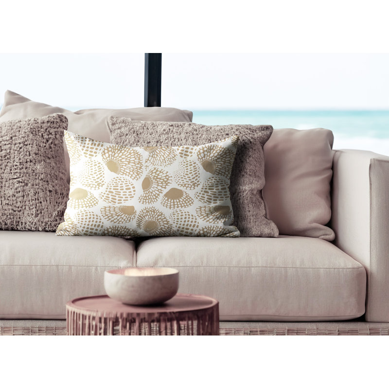 Barnon Outdoor Reversible Throw Pillow, Beige, 14"H x 20"W