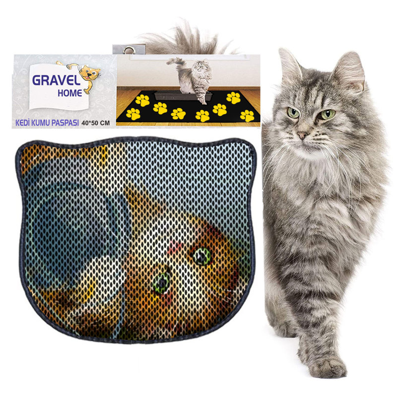 Durable Cat Litter Mat, 15.7 x 19.7 inches | 50% PVC / 50% Polyester, Machine Washable & Vacuum Friendly | Perfect for Easy Cleanup, Non-Slip Design to Keep Your Home Clean & Fresh, Ideal for Pet Owners