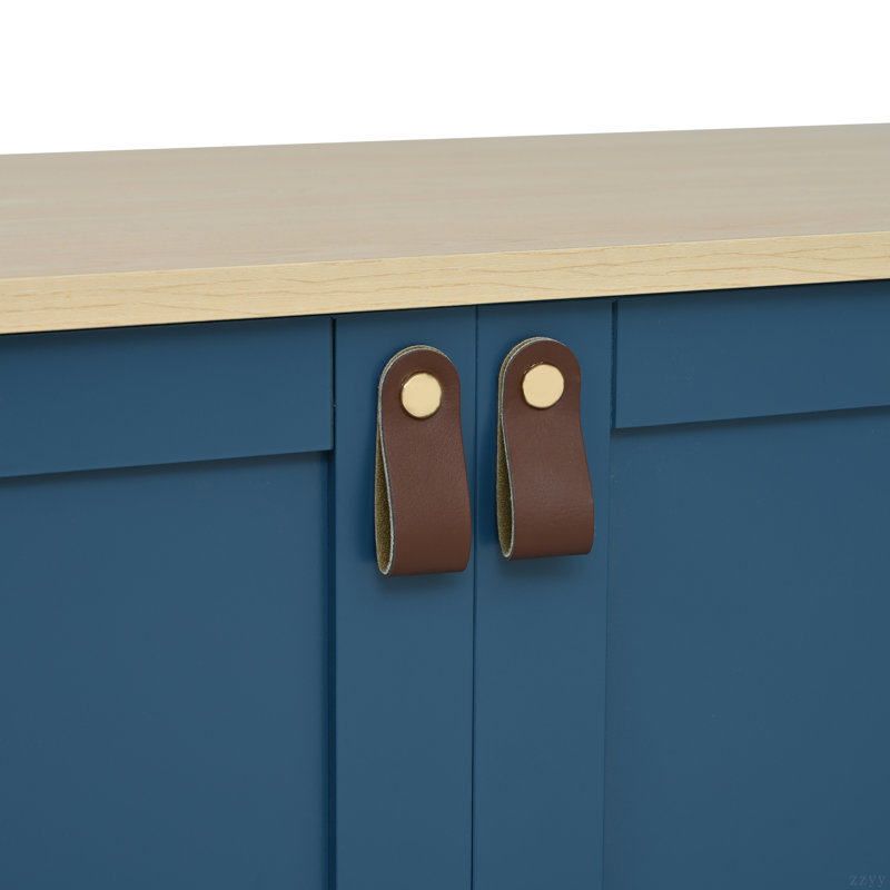 Entertainment Center With Bookshelves, 6 Drawers And 2 Cabinets, Navy Blue