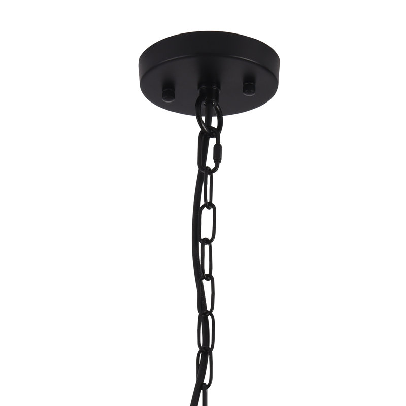 Mancuso 1 - Light Globe Pendant with Wrought Iron Trim, Black